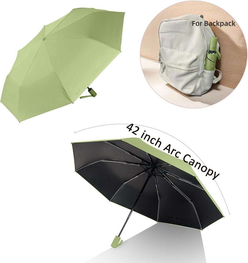 BAODINI Small UV Protection Travel Umbrella Compact for Rain and Sun UPF 50+ Windproof Portable 42 inch Umbrella for Women and Men - Image 5